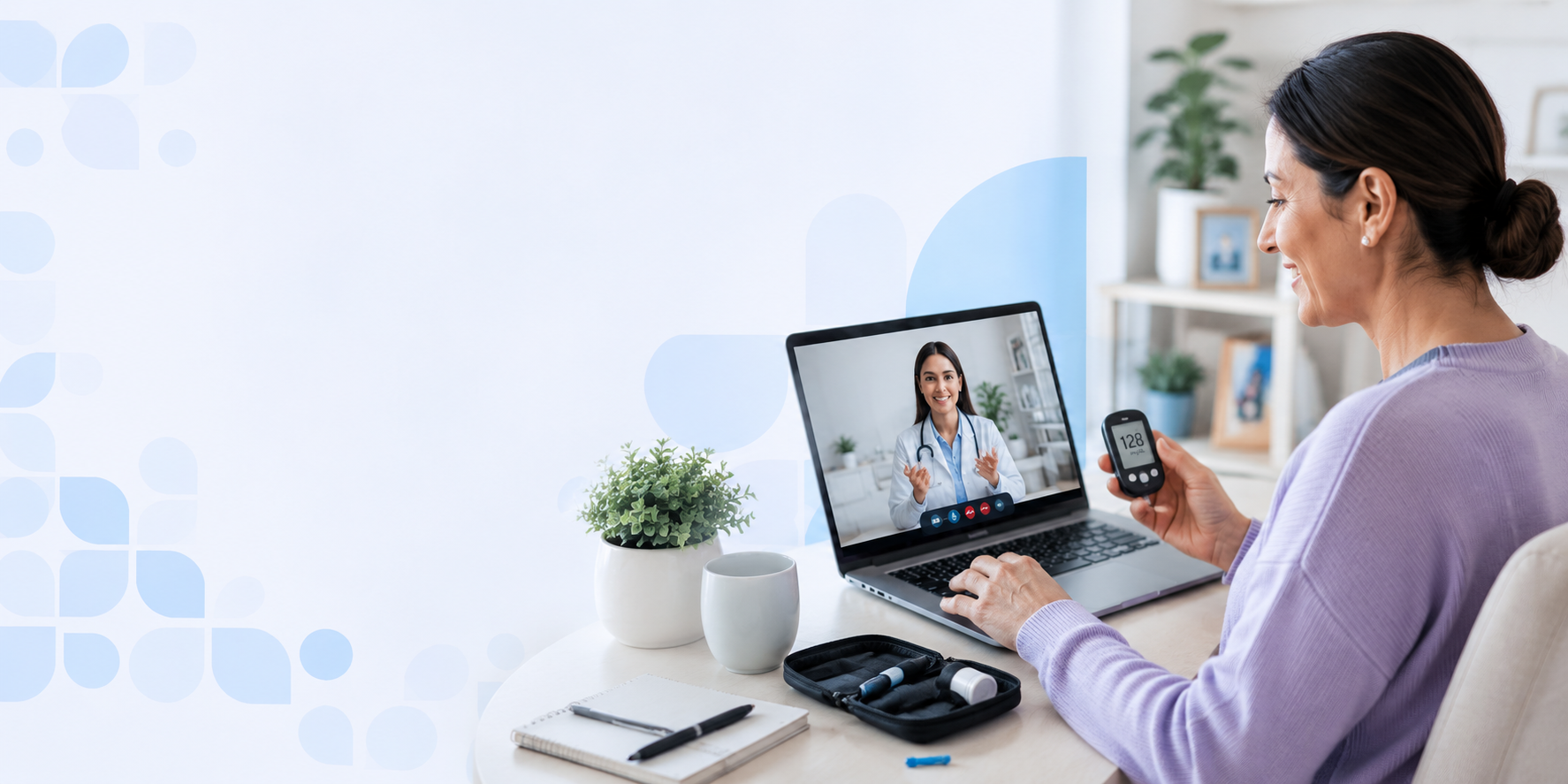 Paciente en una consulta virtual con una especialista de VirtualMD